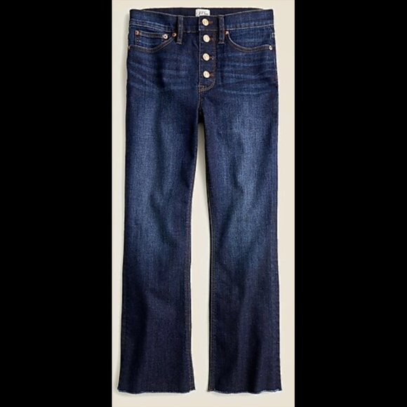 J. Crew 9" demi-boot crop jean in Dark Worn wash, Size 32 - Picture 1 of 9